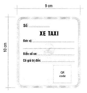 mẫu phù hiệu “XE TAXI” mới theo Thông tư 12, Thông tư 12/2020/TT-BGTVT